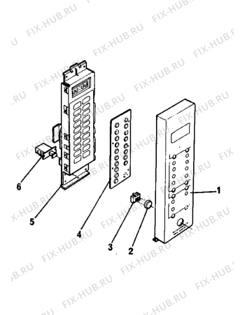 Взрыв-схема микроволновой печи Zanussi ZM934TS - Схема узла Command panel 037